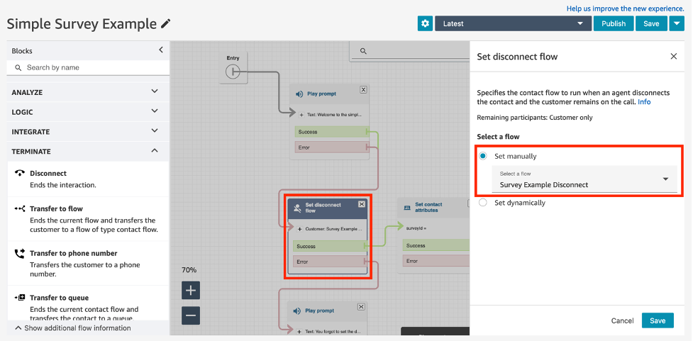 Analyse customer satisfaction results with post-contact surveys using Amazon Connect tasks 11