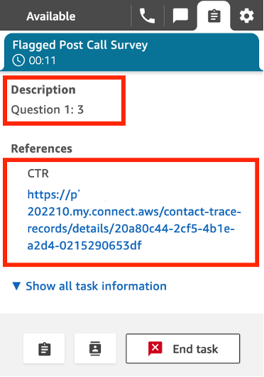 Analyse customer satisfaction results with post-contact surveys using Amazon Connect tasks.