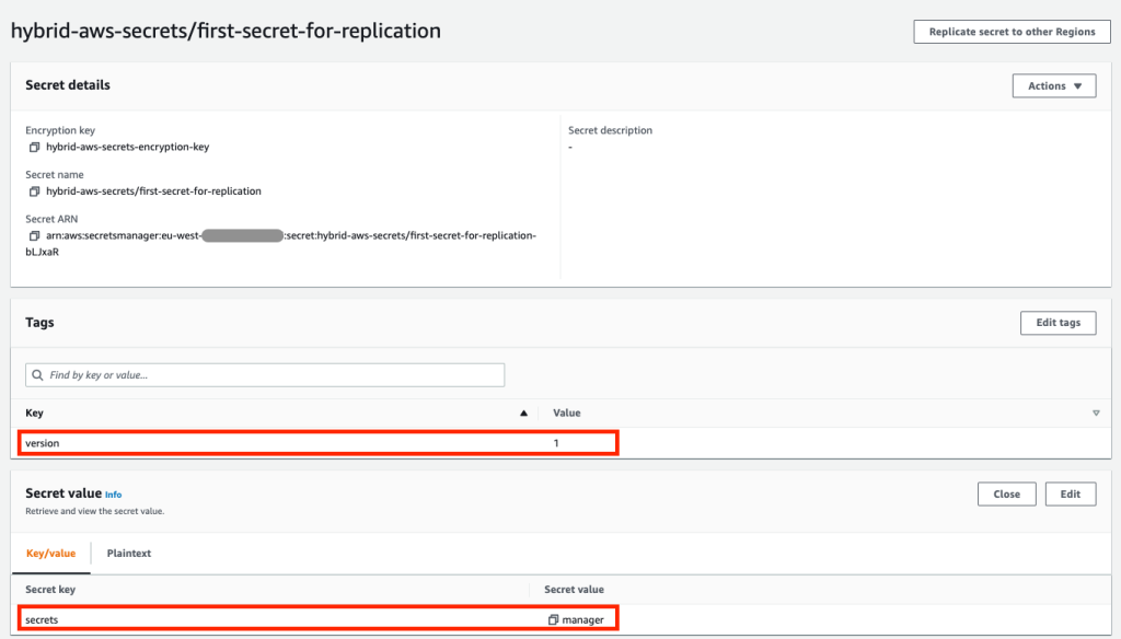 How do I configure ongoing replication from an external secret manager to AWS Secrets Manager?