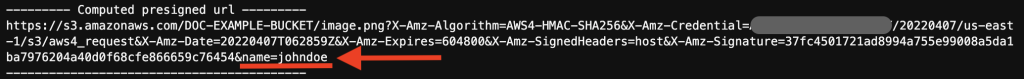 Using a presigned URL to identify Amazon S3 usage by the requester