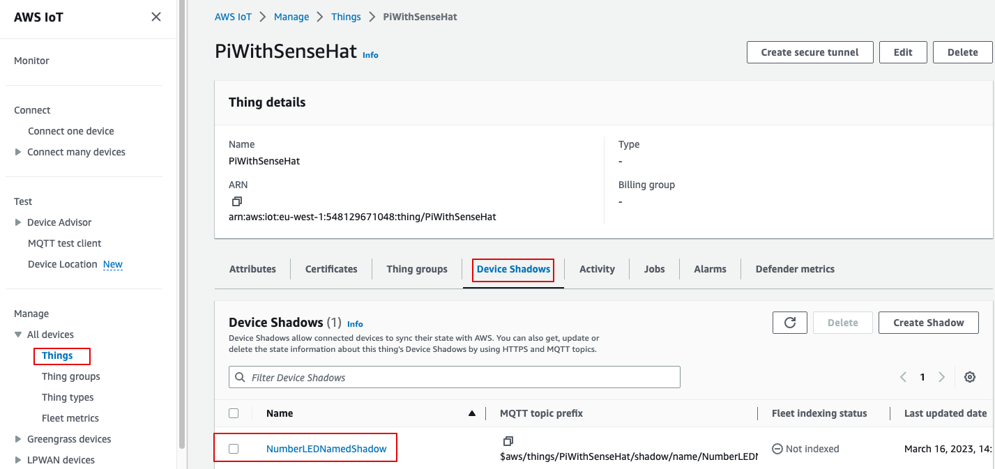 Manage the state of IoT devices anywhere using the AWS IoT Device Shadow service and AWS IoT Greengrass